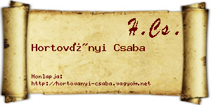 Hortoványi Csaba névjegykártya